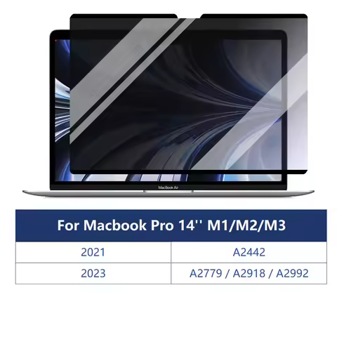 Magnetic Privacy Film for Macbook Pro 14 inch Anti-spy Screen Protector for Mac Pro14 M1 M2 M3 Pro M