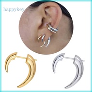 HAP Graceful Tribal Spiral-Fake Earrings Horn Ear Stud-Earring Women Horn Stud Earring Crescent-Moon