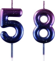 AOOLADA 58 & 85 Birthday Candle, 58th & 85th Cake Candles, Number 58 & 85 Birthday Candles for Cake
