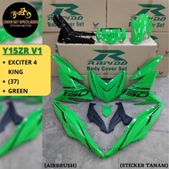 (STICKER TANAM/AIRBRUSH) RAPIDO COVER SET Y15ZR V1/V2 EXCITER 4 KING (37) GREEN