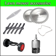 Lawn mower blades, lawn mower training wheels, lawn mower motors, general lawn mower accessories