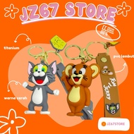 GANTUNGAN JZ67 Store 3D Keychain Anime Tom Jerry Doll Cartoon Car Bag Souvenir