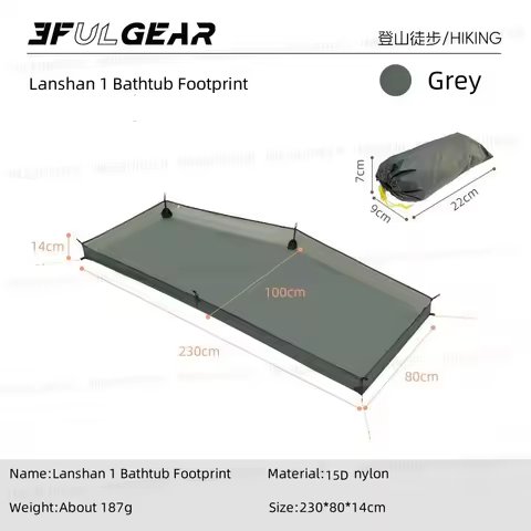 3F UL GEAR Lanshan 1/2 Tent 20D Bathtub Footprint Outdoor Camping Tent Accessories Ultralight Mat