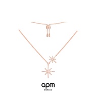APM Monaco rose pink gold six-pointed star necklace clavicle chain sweater chain light luxury 520 gi