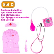 1set Children Cosplay Doctor Uniform Nurse Uniform Kids Creative Pretend Toys Role Playing Doctor To