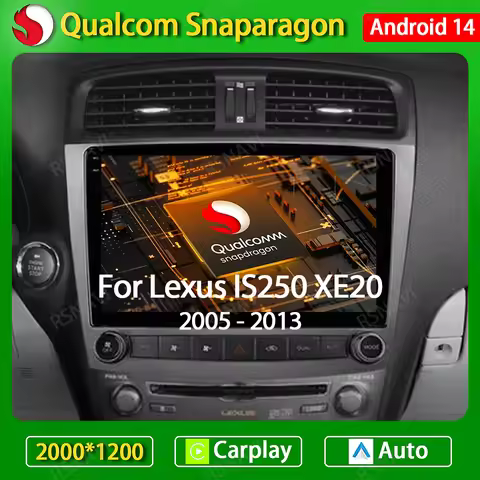 Android 14 Car Radio For Lexus IS250 IS300 XE20 IS220 IS350 2005 - 2012 Multimedia Video Player NAVI