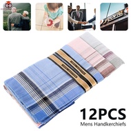 12pcs Mens Handkerchiefs 14.96x14.96inch Assorted Pure Cotton Handkerchiefs Pocket Square Hankies SH