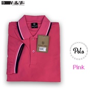 เสื้อโปโลชาย เสื้อคอปกชาย แขนสั้น แบบคลีบ POLO ผ้าCOTTON (สีชมพู) Mr.&Mrs.shop.