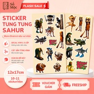 Tung Sahur Meme Sticker - Brainrot Meme Sticker for Helmets, Suitcases, Water Bottles, Laptops