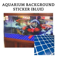 AQUARIUM BACKGROUND STICKER - Block Shape - (Blue) - Aquarium Background / Fish Tank Sticker / Aquar
