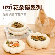 UMI Rabbit Food Bowl Flower Bowl Large Capacity Ceramic ins Wind Rabbit Bowl Food Bowl Delicate Anti