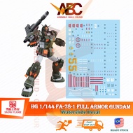 (Snow Flame) Waterslide Decal - HG 1/144 FA-78-1 Full Armor (Fluo) GTO FA78 Model Kit Water HG73 Fla