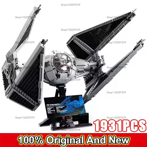 New 1931PCS Technical TIE Interceptors Spaceship 75382 Building Blocks Starfighter MOC Assembly Coll