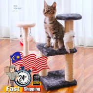 3 Lapisan Kucing Pokok Kucing Scratcher Pokok dengan Tikus dan Bola untuk Anak Kucing dan Dewasa Mai