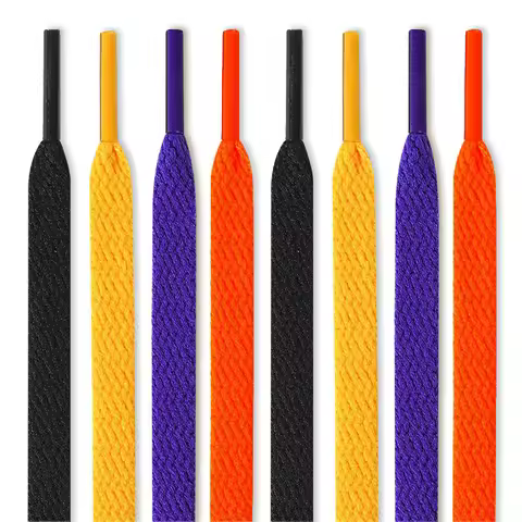 1 Pair Shoelaces Flat Unisex AF1 High-top Sneakers Shoe Laces Double-layer weaving process Off Black