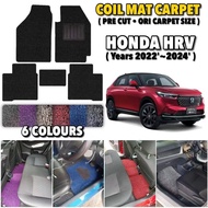 【1Set Front & Rear】Honda HRV Years 2022~2025 Coil Mat 5Pcs Carpet Pre Cut Anti Slip HRV Facelift