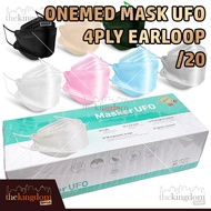 Onemed Mask UFO 4ply Earloop /20 4ply Medical Stylish V 3D Rubber Mask