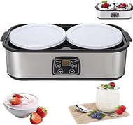 Automatic Yoghurt Machine, 2L Adjustable Temperature & Timer, Electric Yoghurt Maker with LED Displa