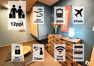 【Max 12 ppl】 54㎡/Japanese modern/Free wifi/2 min station/Eternity APARTMENT HOTEL~SHINAGAWA 304~