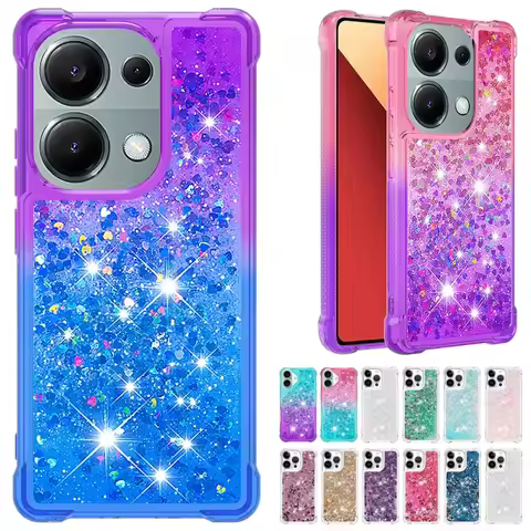 Bling Moving Liquid Floating Sparkle Glitter Case For Xiaomi 14T Redmi Note 14 13 Pro Plus 12 14C 13