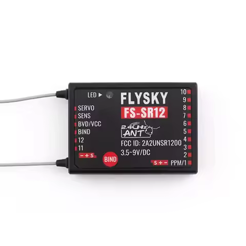 FlySky FS-SR12 12 channel receiver is suitable for ANT protocol transmitters G11P/ST16/G7P/G7P+/ST8