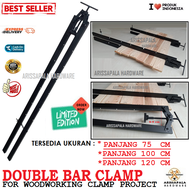 Double Bar Clamp Alat Press Catok Klem Sambung Papan Kayu T Bar Clamp Pipe Clamp