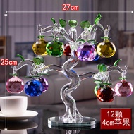 ดึงดูดความมั่งคั่งคริสตัล Apple Tree ตกแต่ง Money Tree ห้องนั่งเล่นทีวีบาร์ตู้ตกแต่งของขวัญย้าย Hous
