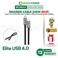 MOMAX DC39 USB-C to C fast charging and data transfer cable | Output 8K60Hz images | USB 4.0 40Gbps 