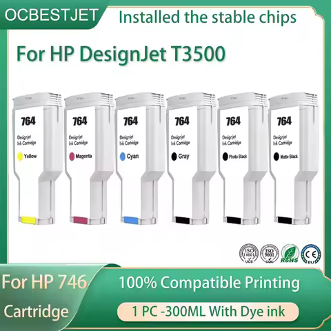 For HP 764 Designjet Ink Cartridge C1Q13A C1Q14A C1Q15A C1Q16A C1Q17A C1Q18A Compatible For HP Desig