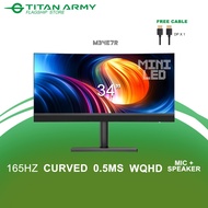 TITAN ARMY 34" MiniLED WQHD 165Hz 0.5ms 94%DCI-P3 HDR1000 with Speaker & Microphone Gaming Monitor (