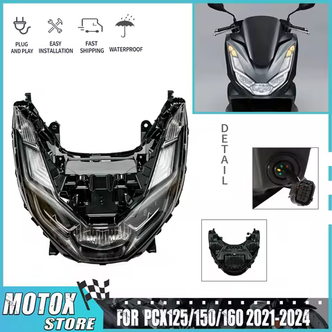 Motorcycle HeadLight Assembly Fit for HONDA PCX125 PCX150 PCX160 2021-2024 22 23Front Headlamp LED H