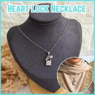 Lady Women Necklace Heart Lock Design Stainless Steel Necklace Heart Lock Design Rantai Jewelry