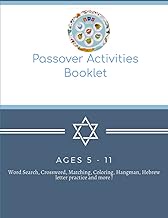 Passover Activity Book: Passover Coloring Book, Hebrew Letter Tracing, Word Search, Crossword Puzzle