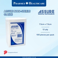 ASSURE Gauze Swab Non-Sterile 7.5cm x 7.5cm x 12-Ply, 100 Pce/Pkt