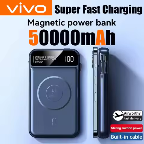 VIVO 50000mAh Magnetic Wireless Power Bank Super Fast Charging Power Bank External Power For Magsafe