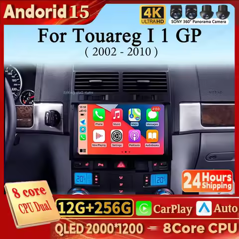 Android 15 For Volkswagen Touareg I 1 GP 2002 - 2010 Carplay Auto 2K Screen Car Radio Multimedia Pla