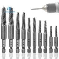Screw Extractor Set,10 Pcs Screw Extractor,1/4inch Hex Shank Broken Screw Extractor,Screw Remover & 