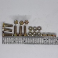 M6x20 (2Cm) Yellow HEXAGON Nut BOLT BMK M6 X 20 Length 2cm BODY DIAMETER 6MM Yellow BOLT 6X20 Key 10