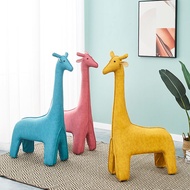 Free Shipping Household Giraffe Sitting Children Sofa Stool Cute Pet Ornaments Leather Alpaca Stool 