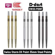 TARGET Dart Point - 35MM SWISS STORM DX POINT BLACK/GOLD/SILVER REPLACEMENT STEEL DART POINT 3Pcs/Pa