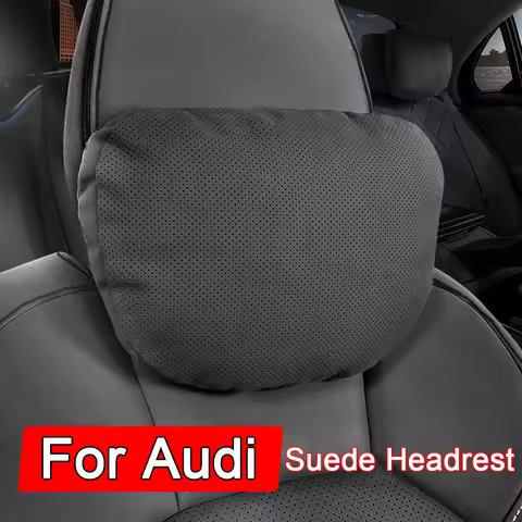 Suede Car Headrest Seat Support Waist Pillow Breathable Car Neck Pillow For Audi A1 A3 A6 Q2 Q3 Q7 T