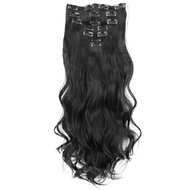 [NEW] 24 Inch 60CM Long Clip In Hair Extensions 16 Clips 7 Pcs Set Wavy Curly Human