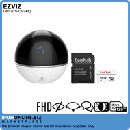 EZVIZ C6T Full HD Indoor Wi-Fi Cloud Camera 1080p With 2 Way Audio + SanDisk SDSDQQ-O64G-G46A 64GB M