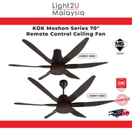 KDK K18NY 70" Moshon RC Ceiling Fan (Dark Brown) Short Pipe And Long Pipe