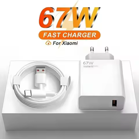 EU 67W USB Super Fast Charging Quick Charger with Type Cable Mobile Phone Charger Adapter For iPhone