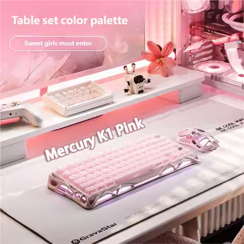 GravaStar Mercury K1 75% Wireless Mechanical Gaming Keyboard Aluminum Alloy Exoskeleton Design RGB B