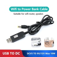 DC 5V to 12V USB Cable WiFi Connector to Powerbank Boost Converter Step-up Cord for Wifi Router and Modem