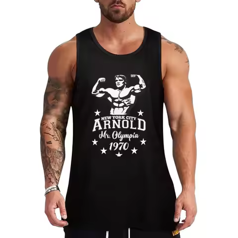 Arnold Schwarzenegger Mr Olympia Tank Top Gym t-shirt man Men's clothing anime t-shirts