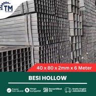 Harga Besi Hollow Hitam 4x8 (40x80) tebal 2mm panjang 6 meter Holo Berat dan Ukuran Per Batang Sesua