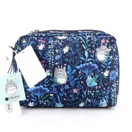 日本 LeSportsac X TOTORO 龍貓 深藍色帆布 EX LARGE RECTANGULAR 化妝袋